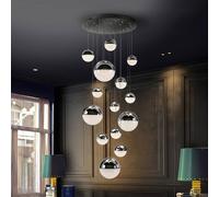 Schuller Valencia Lampada LED a sospensione Sphere, 14 luci, cromata, dimmerabile, Ø 60 cm Schuller Valencia