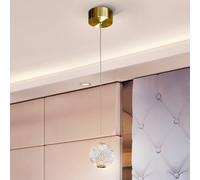 Schuller Valencia LED a sospensione Austral, oro/trasparente, 1 luce 354004