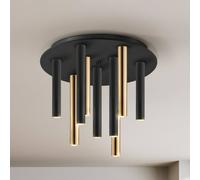 Schuller Valencia Plafoniera LED Varas dimmerabile, a 9 luci, oro/nero, metallo Schuller Valencia