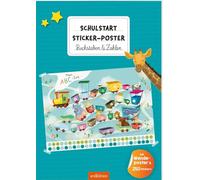 Schulstart-Sticker-Poster Buchstaben & Zahlen: Mit Wendeposter & 250 Stickern