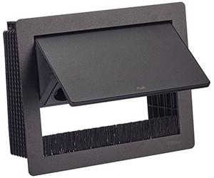 Schulte, EVOline Flip Top Push S 3 X Schuko, 1 pezzi, nero, 1593 7010 1800