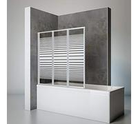 Schulte sopravasca da bagno l.127 x a.121 cm, alu-naturale, 3 ante (47+40+40) pieghevoli, vetro per vasca da bagno, girevole 180° contro la parete, vetro di sicurezza 3 mm, guarnizione inclusa