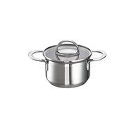Schulte-Ufer 452252 Mini-pentola Little Lilly, Pentolino, 18/10, Vetro, Diametro 14 cm, 1.3 L, 64018 - 14, Acciaio Inossidabile, Argento, 25 cm