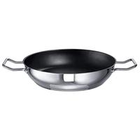Schulte-Ufer Industar for Professionals 163048-32 - Padella con manici in acciaio inox, colore: Argento/Nero, diametro: 32 cm