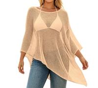 Schultertuch fr Damen, mit weicher Strickstruktur, aus Polyester, Sommer, Strand und Freizeit, kalte Tage, leicht zu tragen, als ergänzendes Accessoire, klarer Form, Reisen (2), Oro, Taglia unica