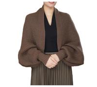 Schultertuch fr Unisex, mit weicher Strickstruktur, aus Polyester, Alltag und Freizeit, kalte Tage, leicht zu tragen, als ergänzendes Accessoire, klarer Form, Reisen, Marrone, Taglia unica