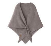 Schultertuch fr Unisex, mit weicher Strickstruktur, in Poncho-Form, aus Polyester, Party, Kostm und festliche Anlässe, kalte Tage, leicht zu tragen, klarer Form, Reisen, bronzo, Taglia unica