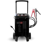 Schumacher DSR140 12/24 V Caricabatteria manuale da auto, caricabatteria da auto + avviatore di emergenza, caricabatterie da 12 V + 24 V, 200/50/25/10 Amp, resistente, avviamento motore professionale