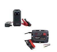 Schumacher Electric - Kit Essenziale: avviatore SBX504 + caricabatterie SPX457 per batterie auto e moto - avviatore 1000A al litio con powerbank, lampada LED + caricabatterie intelligente 1A 6/12V