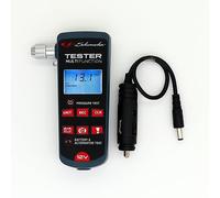 Schumacher XP200 - Tester Multifunzione 12V per Batteria, Pressione Pneumatici e Alternatore - per Batterie al Piombo 12V - Compatto e Portatile - Presa Accendisigari- motore spento - Lampada LED