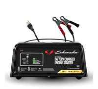 Schumacher SC1361 - Avviatore di emergenza e caricabatteria per moto, Power Sport, trattore da prato, auto, SUV, camion e barche, 50 ampere a manovella, 12 Volt, nero, 1 unità