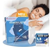 Schutzblick®: Set di 120 cerotti anti-russare di alta qualità, efficaci fermi per russare e mouth Tape for Sleeping, sonno riposante in bianco calmante, per una notte tranquilla e indisturbata