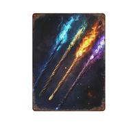 SCHUWEFA Elemental StaffsWall Decor Art Metal Tin Poster Modern Bar Decorations40x30cm