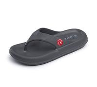 Schu'zz - Flip Flop da donna - Tong leggero, morbido e ultra confortevole- suola spessa - ideale per casa, vacanze e tempo libero, Nero Antracite, 39/40 EU