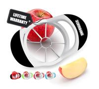 SCHVUBENR - Affettatrice professionale per mele da 3,5 cm, in acciaio inox, per affettare mele e tagliere, con 8 lame affilate, colore: nero