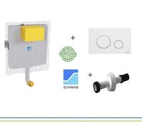 SCHWAB Cassetta WC INCASSO SCARICO INCASSO UP 199 + CANOTTO + PLACCA BIANCA
