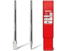 SCHWABENBACH SDS MAX - Scalpello da 400 mm, 2 pezzi, scalpello piatto da 25 mm e scalpello a punta, estremamente robusto, ideale per cemento, muratura e piastrelle