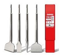 SCHWABENBACH® Set di 4 Scalpelli SDS Plus da 250mm - Scalpello Piatto | Scalpello SDS-Plus Universale per Martelli Perforatori - Ideali per Calcestruzzo, Muratura e Piastrelle