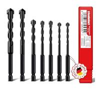 SCHWABENBACH® Set Punte Multimateriale 7 Pezzi - Attacco HEX 6,3 mm (1/4") - Per Calcestruzzo, Legno, Metallo e Plastica - Robuste e Durevoli - Per Trapano e Avvitatore