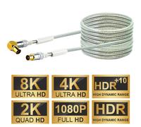 Schwaiger 10m Cavo Antenna IEC 90° Angolato 110dB TV Coassiale