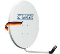 SCHWAIGER 128 Antenna satellitare sistema offset Antenna LNB braccio di supporto antenna satellitare sistema SAT in acciaio 55 x 62 cm grigio chiaro