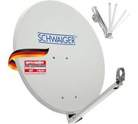 SCHWAIGER 210 Antenna satellitare offset Antenna LNB braccio di supporto per montaggio su palo in acciaio 74,5 x 84,5 cm bianco