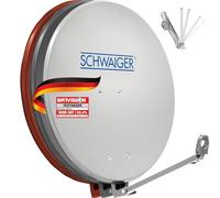 SCHWAIGER 241 Parabola satellitare Antenna offset Braccio di supporto LNB Supporto per albero Parabola satellitare Sistema SAT Alluminio 88,0 x 88,0cm grigio chiaro