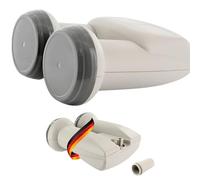 SCHWAIGER 5071 Monoblocco Singolo LNB a 1 partecipante Blockconverter a Basso Rumore Digitale Protezione dalle intemperie Connessioni placcate in Oro Grigio Chiaro Ricevitore satellitare