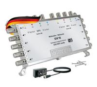 SCHWAIGER 5217 Multiswitch SAT Splitter 8 Vie SAT Splitter Digitale Multiswitch 8 Vie con Alimentatore Esterno 2 Posizioni satellitari su 8 uscite