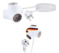 SCHWAIGER 660111 Presa di corrente a cubo Adattatore di corrente Cavo di prolunga Presa USB Schuko Presa di ricarica Presa multipla 1,4 m bianco/grigio