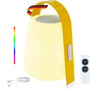 SCHWAIGER 661750 Lampada da tavolo portatile Altoparlante Bluetooth Batteria RGB LED Lampada da comodino Luce da esterno Lampada da giardino per musica Altoparlante Maniglia 5W splashproof