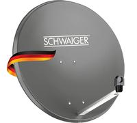 Schwaiger, 714166, Antenna digitale satellitare (75 x 85 cm) con braccio di supporto LNB, montaggio su asta, antracite, specchio in alluminio, per la ricezione di DVB-S/S2 in Full HD, 3D e 4 K (Ultra HD)