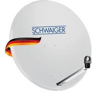 Schwaiger, 714166, Antenna digitale satellitare (75 x 85 cm) con braccio di supporto LNB, montaggio su asta, antracite, specchio in alluminio, per la ricezione di DVB-S/S2 in Full HD, 3D e 4 K (Ultra HD)
