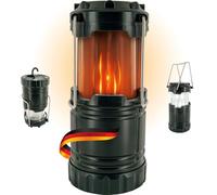 SCHWAIGER - CALED2 533 - Lampada da campeggio a LED per il giardino o in campeggio | Con pratici magneti e ganci nella parte inferiore | Effetto fiamma per l'atmosfera di falò