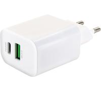 SCHWAIGER Caricatore USB da 230 V con Fast Charge QC 3.0, bianco