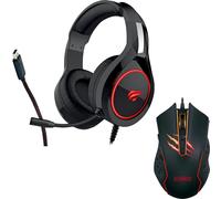 Schwaiger Gaming Bundle Mouse + Cuffie Over-Ear USB RGB LED Set Gamer