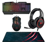 Schwaiger Gaming Bundle PC USB: Headset + Tastiera + Mouse + Tappetino LED