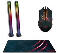 Schwaiger Gioco PC Set Tastiera + Mouse + 2x Barra Luminosa RGB LED BAR