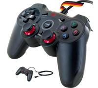 SCHWAIGER -GPC18 - Controller da gioco | USB 2.0 A maschio | cavo di 1,8 m | adatto per PC, Playstation 3, dispositivi Android | joystick a 360° | tasti a forma di croce | nero