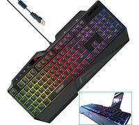 Schwaiger GT108 Tastiera Gaming USB QWERTZ RGB LED Multimediale, Nera