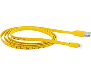 SCHWAIGER -KL10 511- Lightning Sync & Cavo di ricarica con metro a nastro | Connettore USB 2.0 A > Connettore Lightning | Per la ricarica e la sincronizzazione di dispositivi mobili