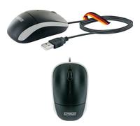 SCHWAIGER KM1000 - Mouse USB per computer portatile, ufficio, dispositivo di input, 1000 DPI cablato, 3 tasti, nero/grigio