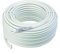 SCHWAIGER -KOX11550 052 - Cavo coassiale SAT 50 m/115 dB/alta schermatura / 4 schermature/cavo satellitare/non convezionato/7,3 mm/bianco