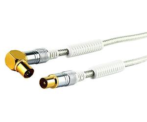 SCHWAIGER KVKWHD30 531 - Cavo di collegamento antenna premium 110 dB con nucleo in ferrite | 3 m | spina IEC > 90° presa IEC | schermatura 4 vie | 75 Ohm | digitale | HDTV | DVB-C/DVB-T2