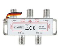 SCHWAIGER VTF7844 531 Distributore SAT Distributore BK digitale a 4 vie Guida via cavo splitter SAT 5-2400 MHz distributore satellitare quadruplo SAT-TV DVB-S2 TV via cavo 12dB