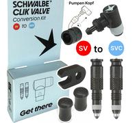 Schwalbe Bicicletta Tubo Clik Valvola Klick Scv Sistema Sv Av Dv Adattatore