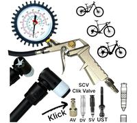 Schwalbe Bicicletta Tubo Clik Valvola Klick Scv Sistema Sv Av Dv Adattatore