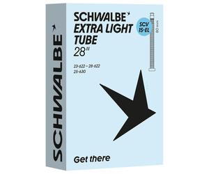 Schwalbe Bicycle Inner Tube SCV15-EL Extra Light 23/28-622/630 IB Black 80 mm