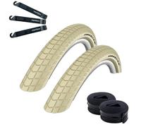 Schwalbe Big Ben - 2 pneumatici per bicicletta K-Guard con Reflex 50-622 (28 x 2,00) + 2 tubi Schwalbe SV 19 lunghi (60 mm) con leva per pneumatici maxxi4you