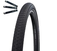 Schwalbe Big Ben Plus, 1 pneumatico per bicicletta Performance Double Defense GreenGuard Addix E-50, nero + Reflex 55-584 (27,5 x 2,15), con leva per pneumatici maxxi4you
